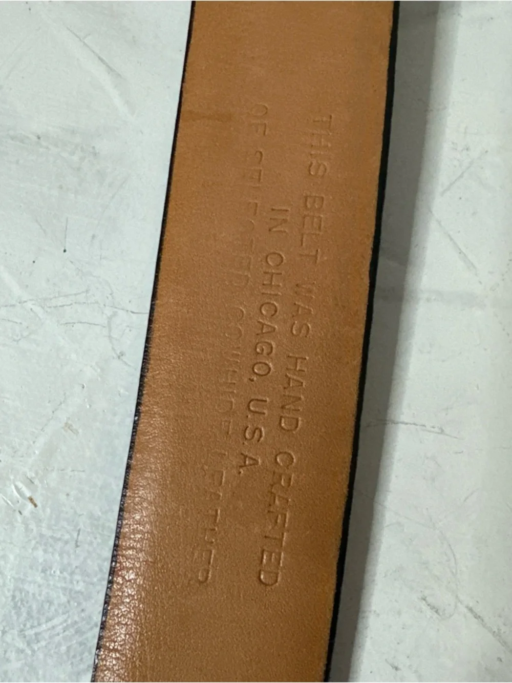 CHICAGO LEATHER WORKS VINTAGE LEATHER BELT SIZE 42